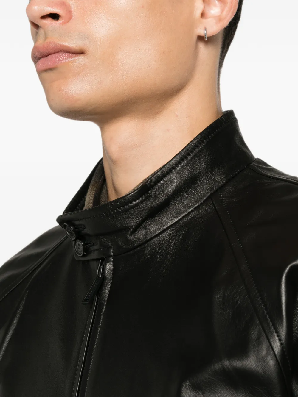 DSQUARED2 Leren jack met rits Zwart