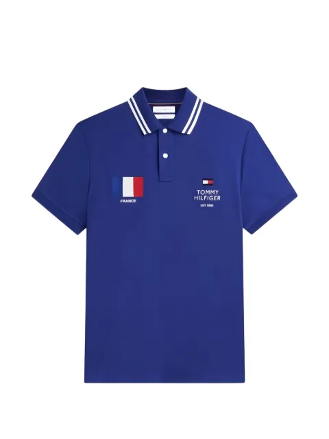 Tommy Hilfiger logo-embroidered striped-trim polo shirt