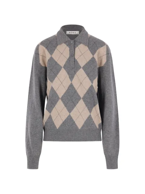 Róhe argyle-check long-sleeve sweater