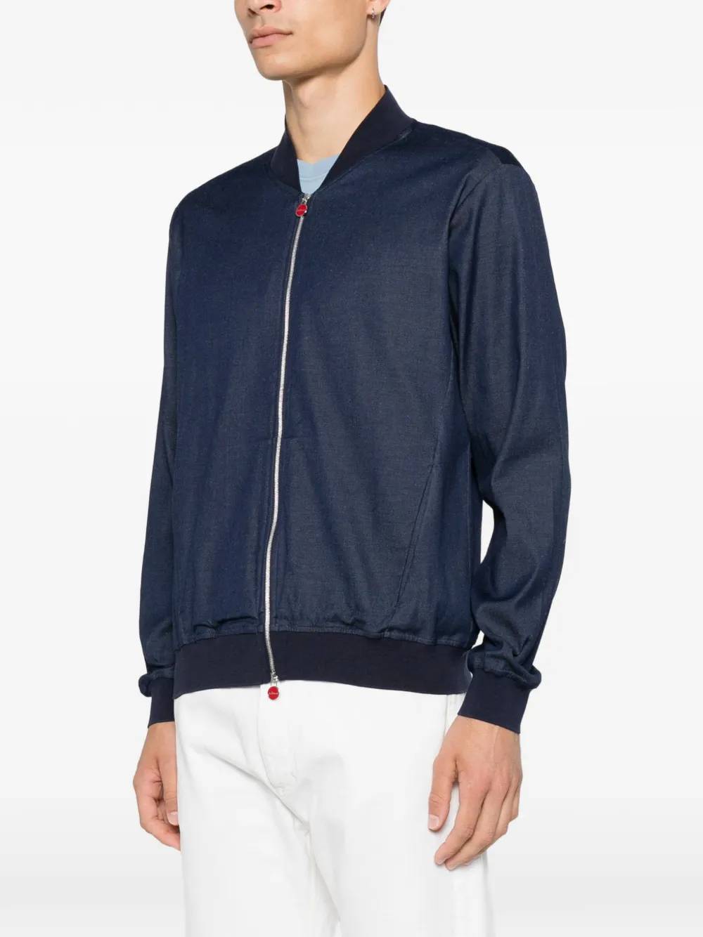 Kiton Bomberjack met rits Blauw
