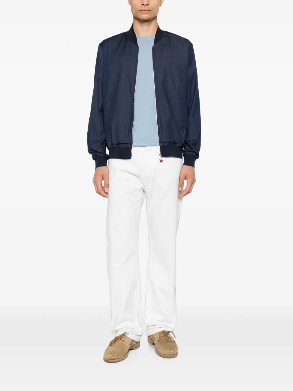 Kiton Bomberjack met rits Blauw