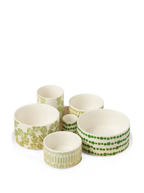 J-LINE patterned ceramic appetizer set (set of six)