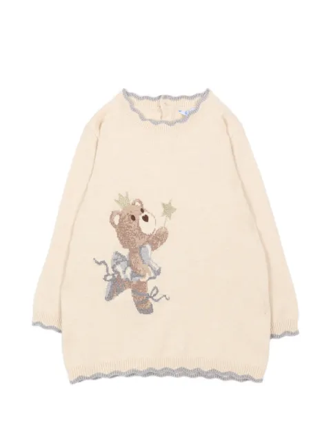 Mayoral teddy-bear intarsia-knit dress