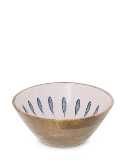 J-LINE fish-print wooden bowl