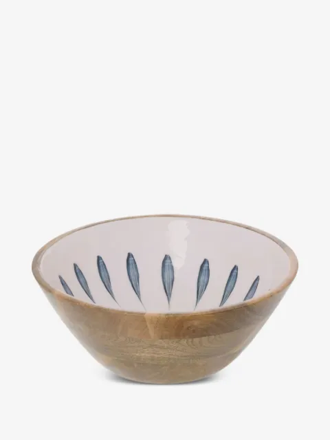 J-LINE fish-print wooden bowl