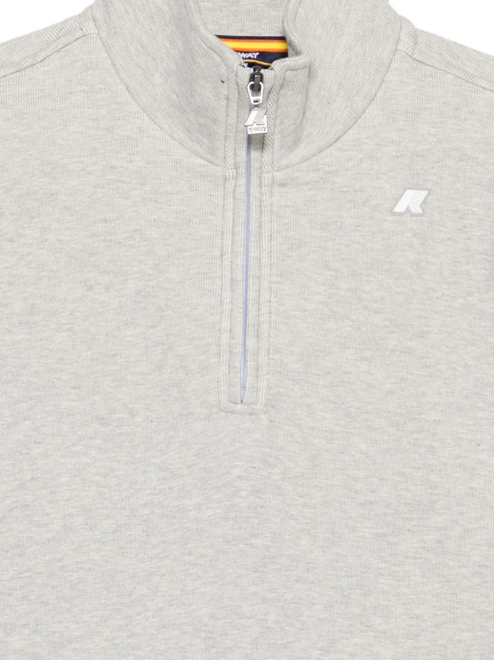 K-Way Sweater met logopatch en kwartrits Grijs