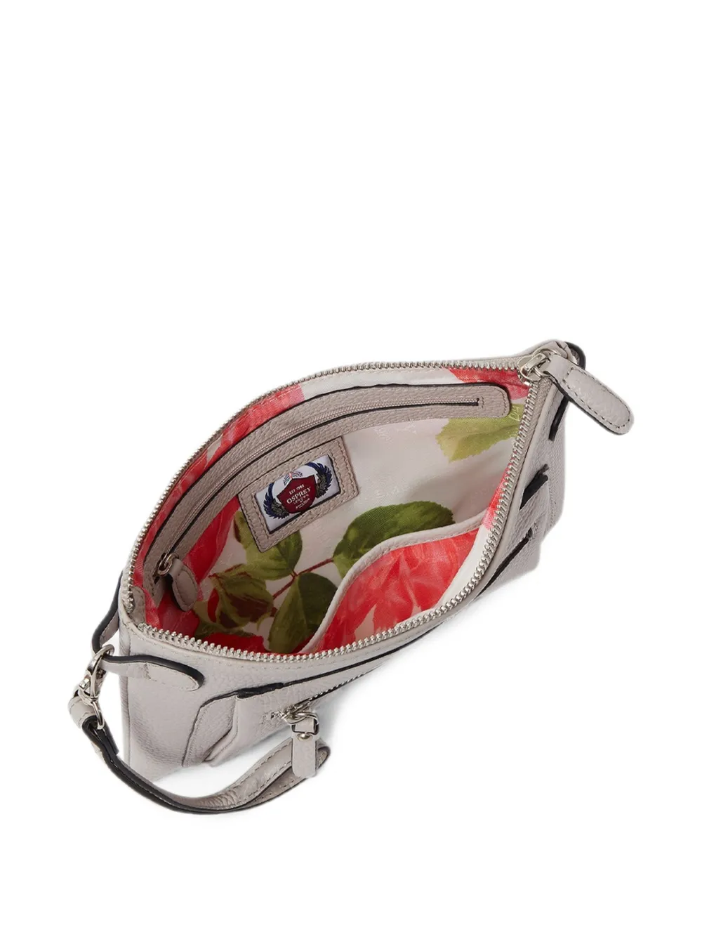 Osprey Ruby Leather Clutch Bag In Grey