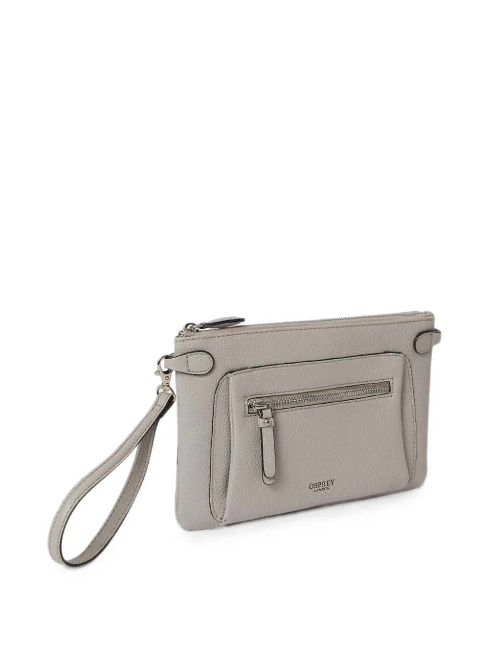Osprey Ruby Leather Clutch Bag In Grey