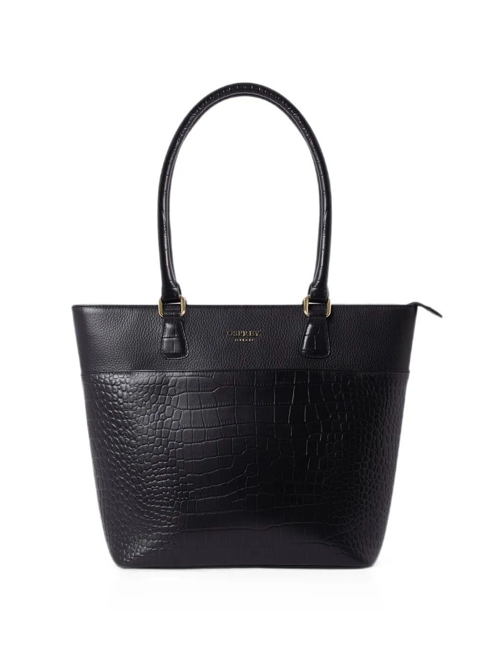 Osprey Kellie Croc-effect Pebbled Tote Bag In Black