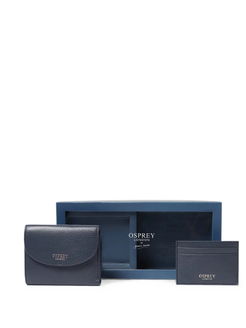Osprey The Tilly grainy leather wallet and card holder set - Blu