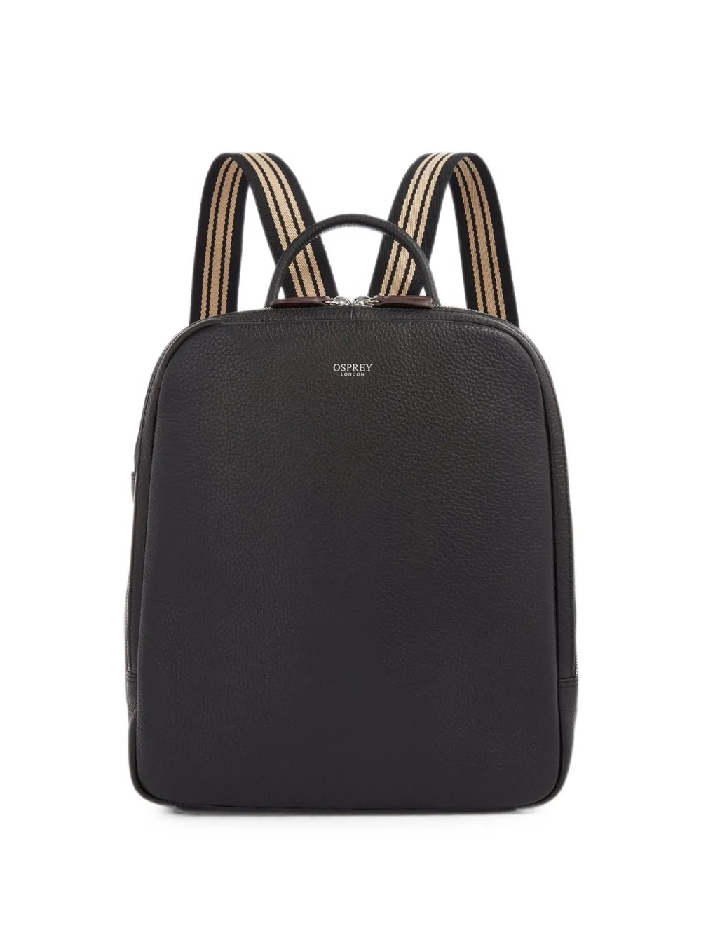 Osprey grained-leather striped-strap backpack bag - Nero