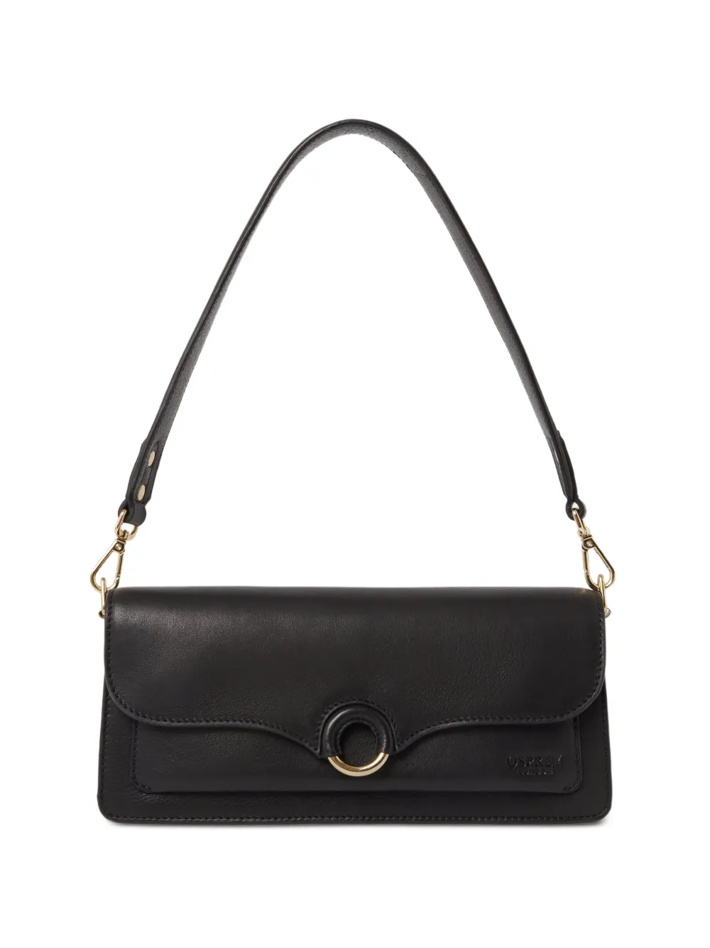 Osprey Marlow ring-detail leather shoulder bag - Nero