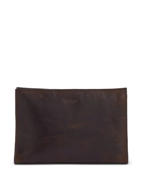Osprey Carter logo-debossed leather wash bag