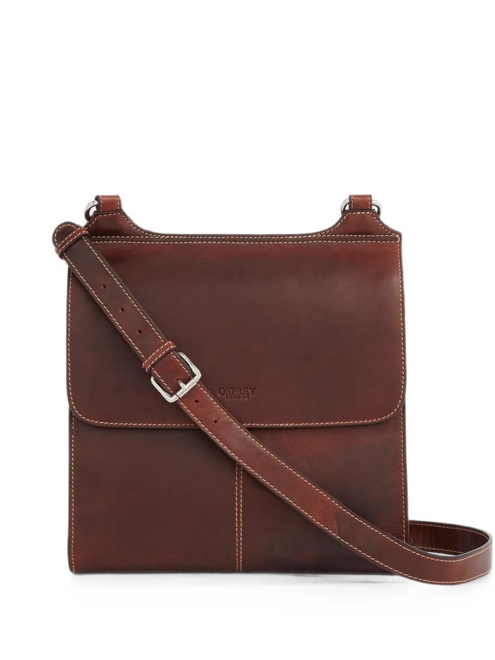 Osprey large Smithy leather crossbody bag - Marrone