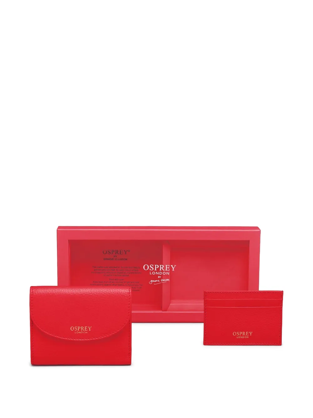 Osprey Tilly logo-print leather wallet set - Rot