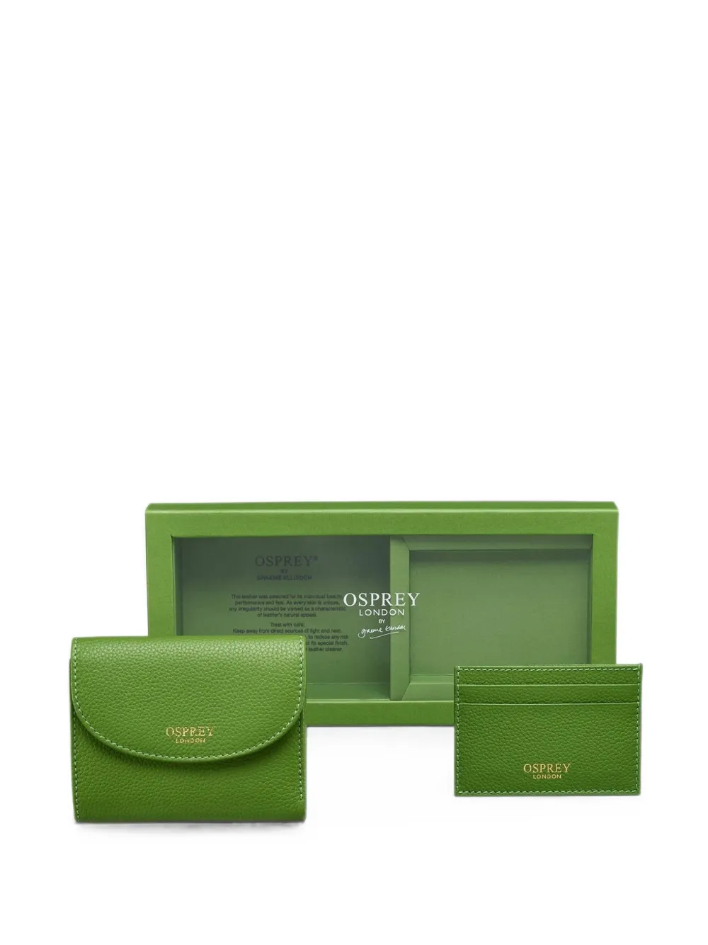 Osprey Tilly leather wallet and card holder set - Verde