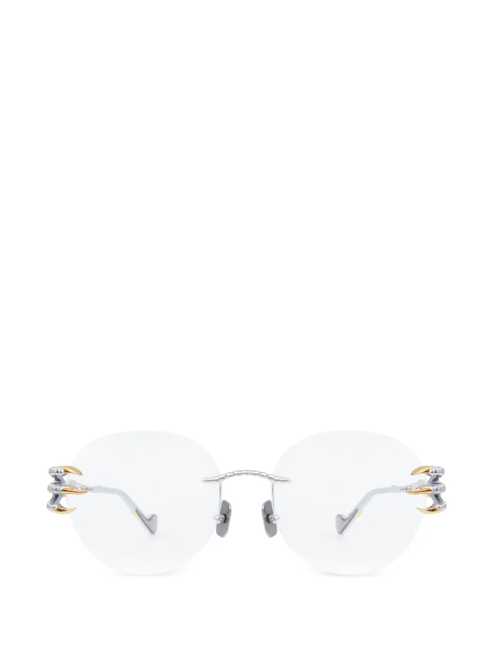 Anna-karin Karlsson Claw Rimless Round-frame Glasses In Silver