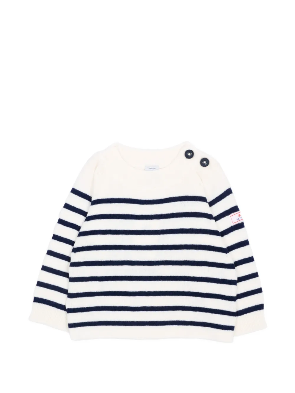 Petit Bateau horizontal-stripe button-shoulder sweater - Toni neutri
