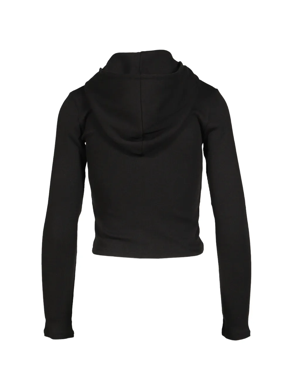 Glowny G Classic Essential Ribbed-knit Zip-up Hoodie In Black