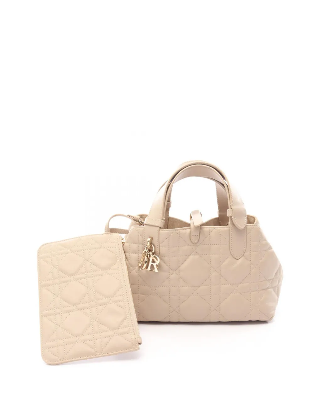 Christian Dior Pre-Owned Borsa a mano Toujours piccola in pelle di vitello con motivo Macrocannage 2003-2004 - Toni neutri