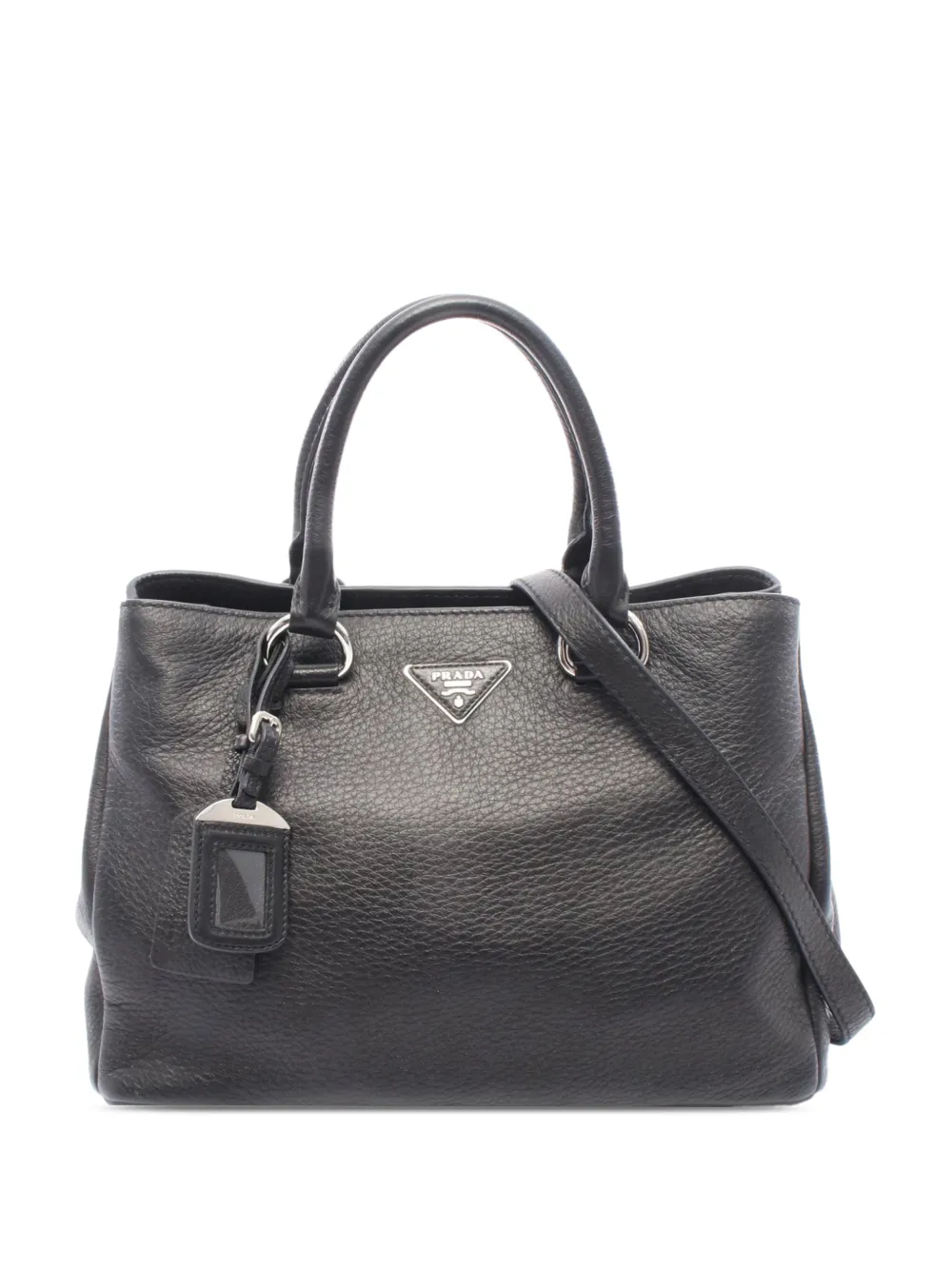 Prada Pre-Owned 2000-2010 gekörnte Satchel-Tasche - Schwarz