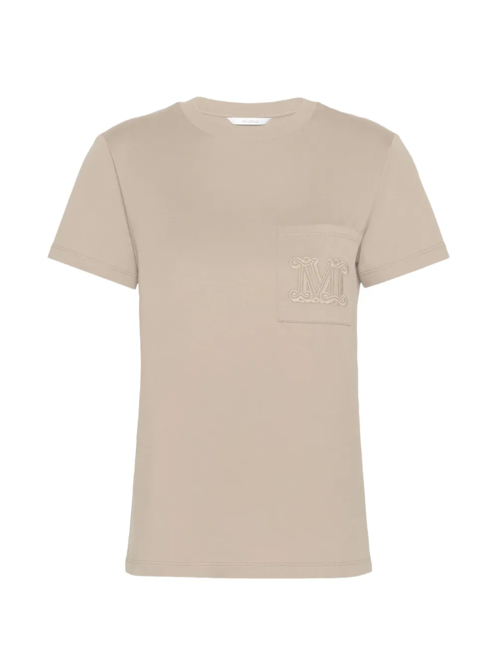 Max Mara embroidered-monogram pocket T-shirt - Toni neutri