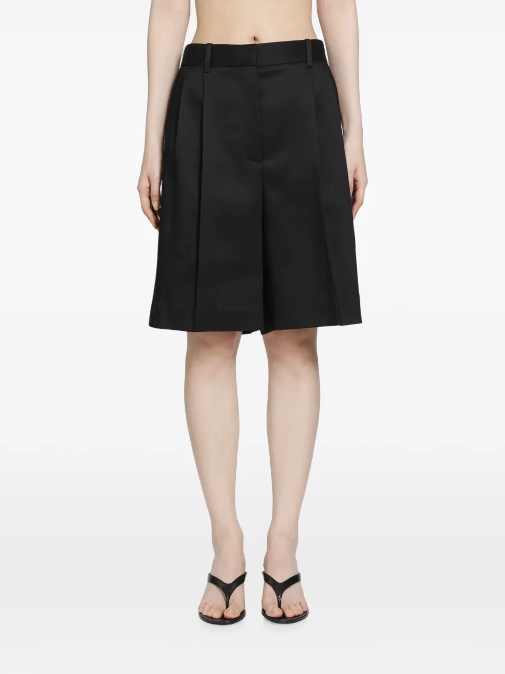KHAITE Auggie pleated shorts - Nero