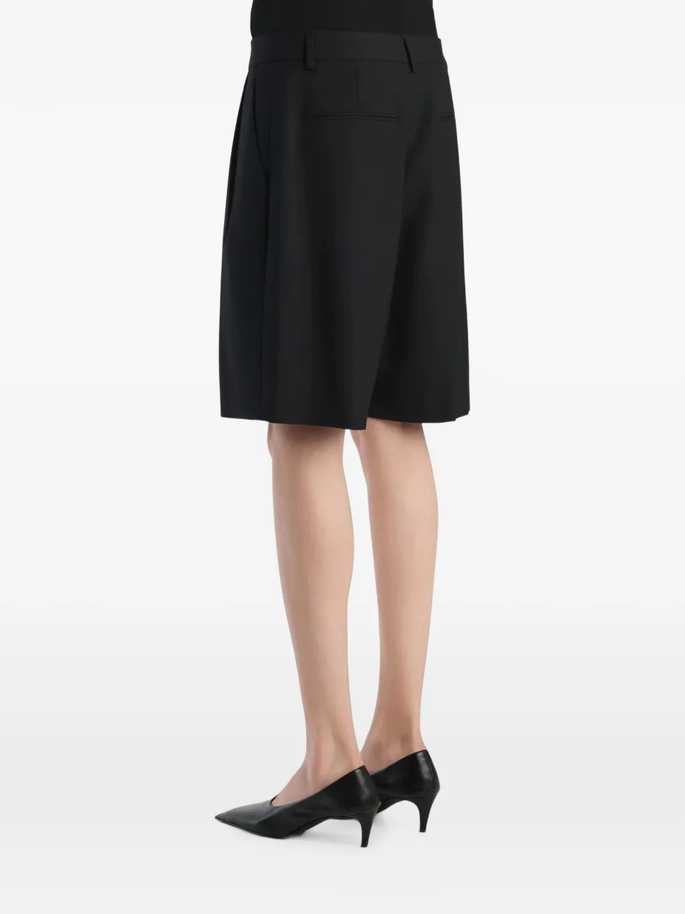 KHAITE Auggie geplooide shorts Zwart