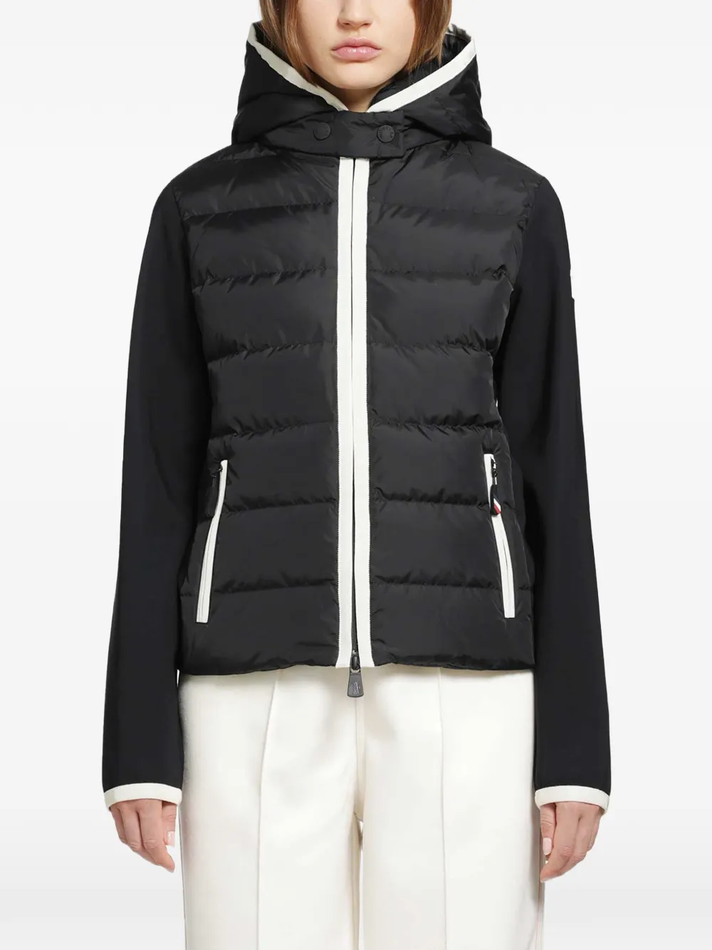 Moncler Grenoble Gevoerd jack met capuchon Zwart