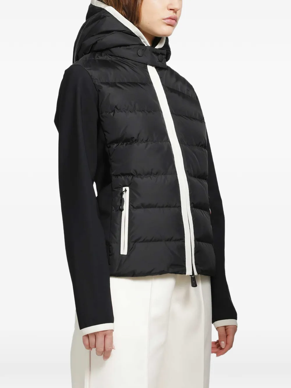 Moncler Grenoble Gevoerd jack met capuchon Zwart