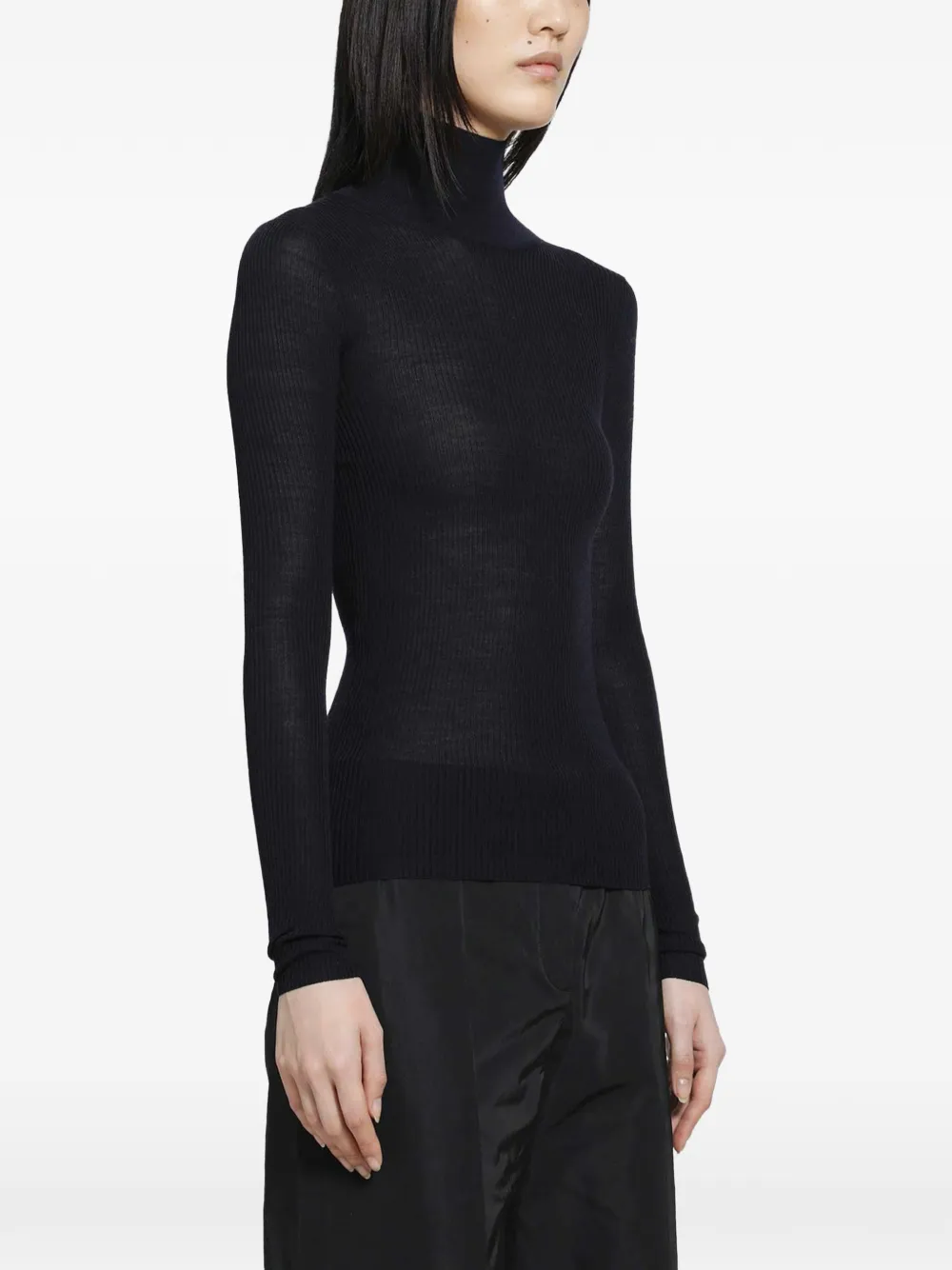 Jil Sander Geribbelde top Blauw