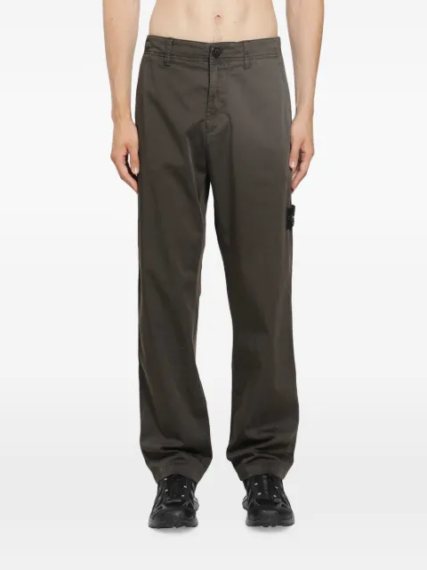 Stone Island logo-patch straight-leg trousers