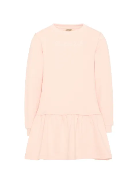 TRUSSARDI JUNIOR logo-embroidered ruffled dress