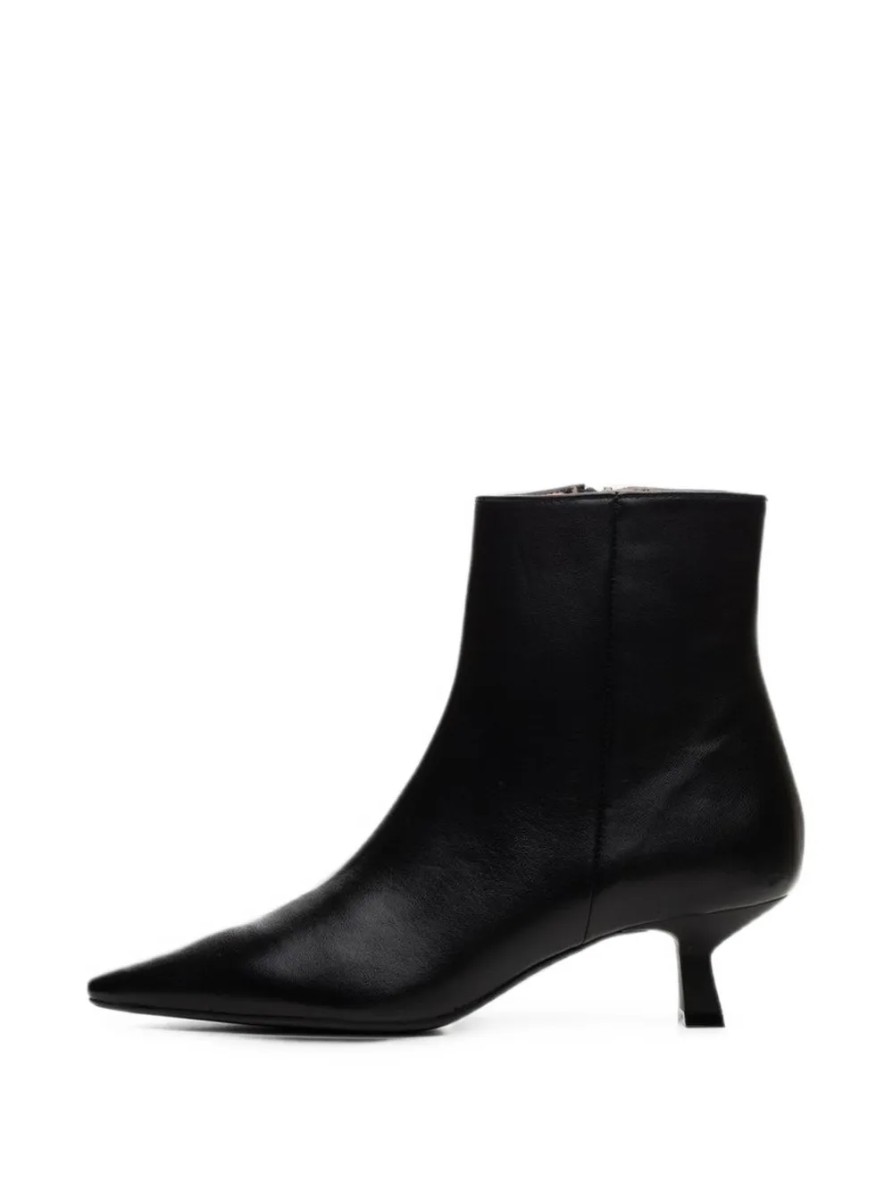 Poche Paris pointed-toe kitten-heel ankle boots Zwart