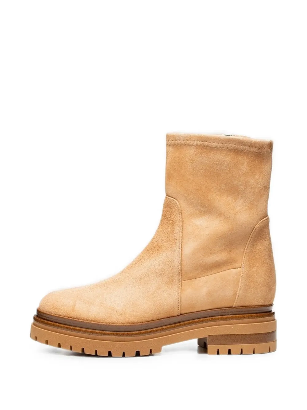 Poche Paris suede chunky ankle boots Beige