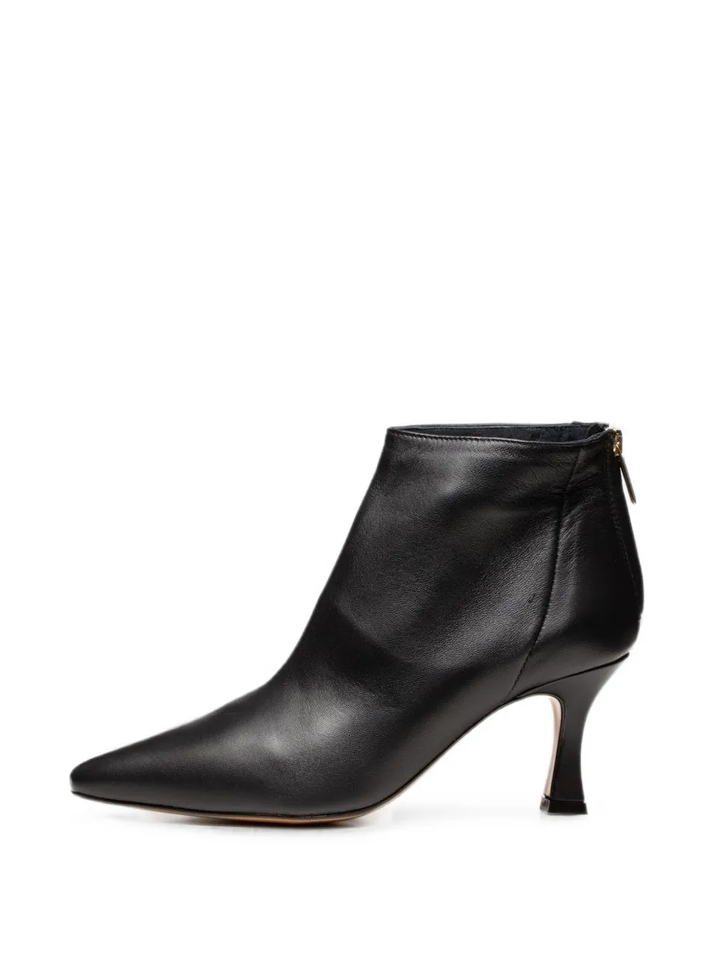 Poche Paris pointed-toe rear-zip ankle boots Zwart