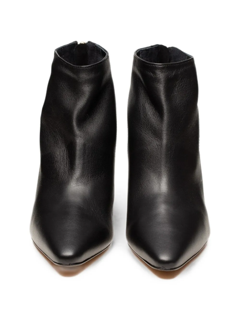 Poche Paris pointed-toe rear-zip ankle boots Zwart