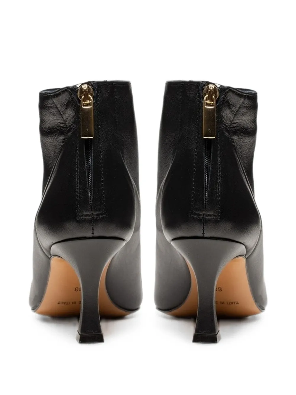 Poche Paris pointed-toe rear-zip ankle boots Zwart