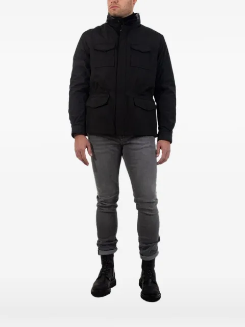 Poche Paris chaqueta estilo militar con ribete de pelo artificial