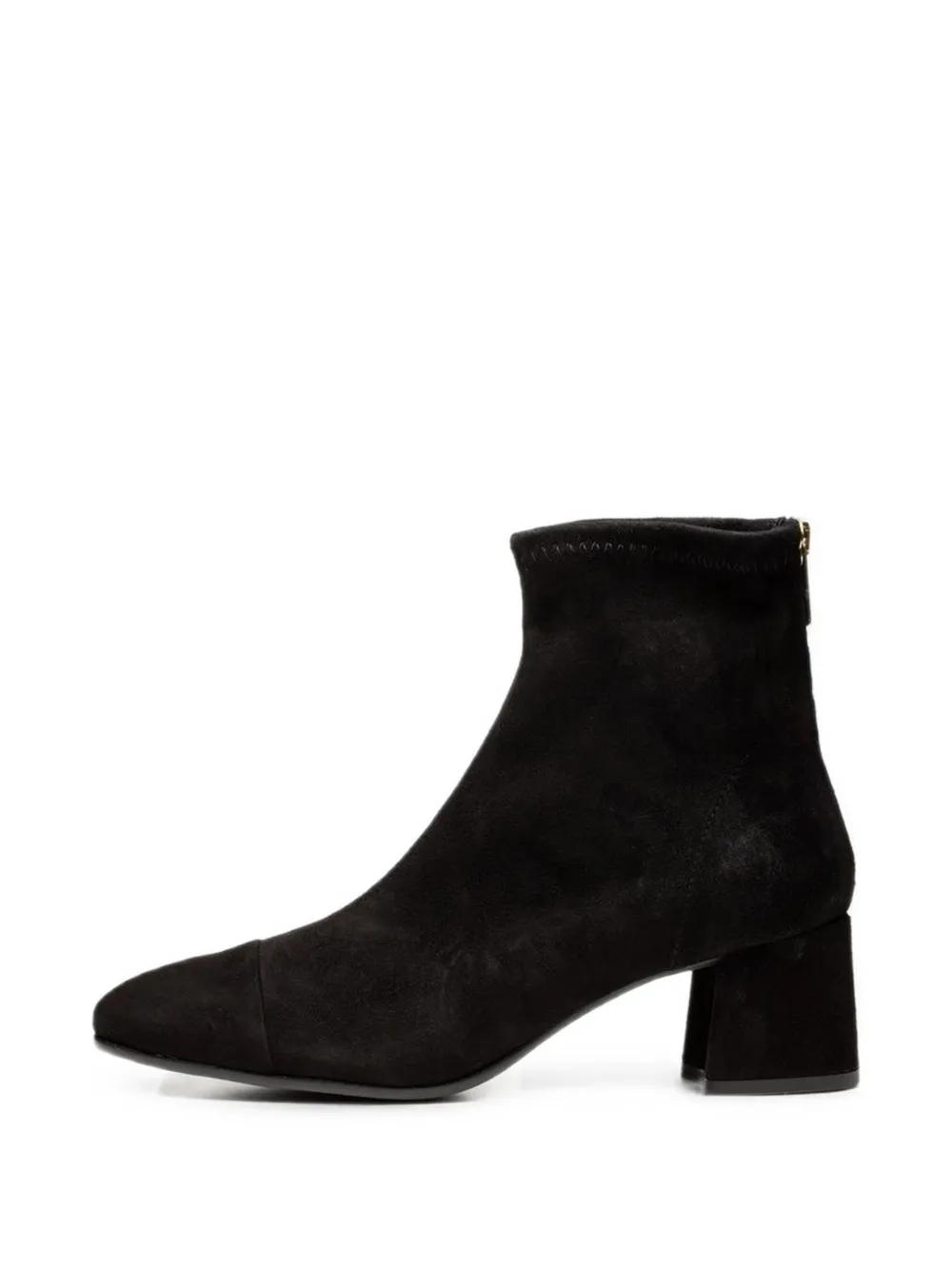 Poche Paris suede block-heel ankle boots Zwart