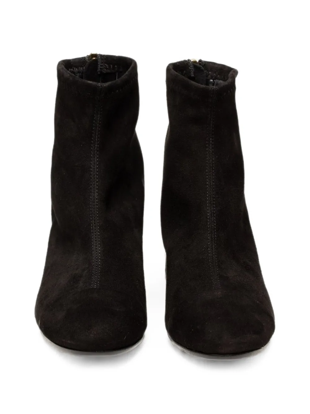 Poche Paris suede block-heel ankle boots Zwart