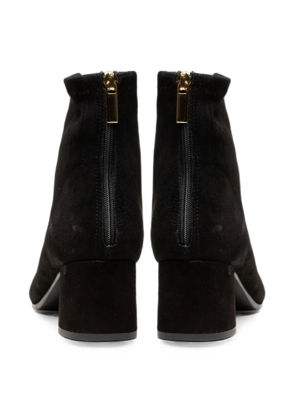 Poche Paris suede block-heel ankle boots Zwart