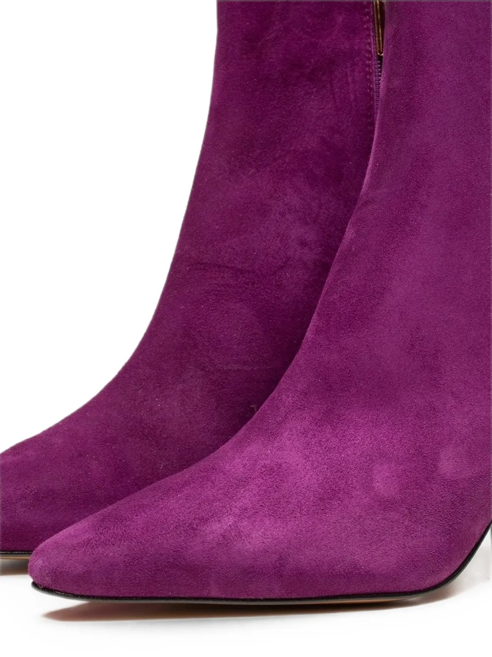 Poche Paris suede pointed-toe ankle boots Paars
