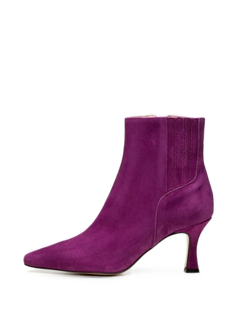 Poche Paris suede pointed-toe ankle boots Paars