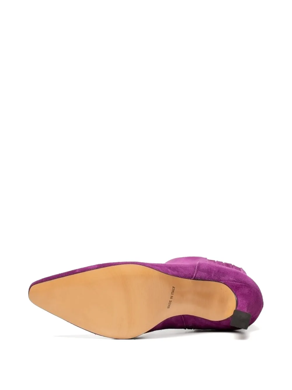 Poche Paris suede pointed-toe ankle boots Paars