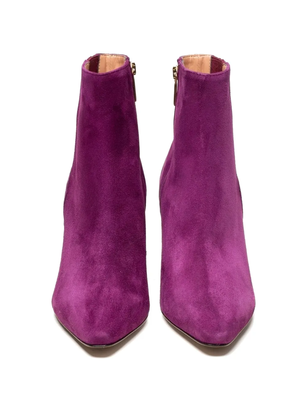 Poche Paris suede pointed-toe ankle boots Paars