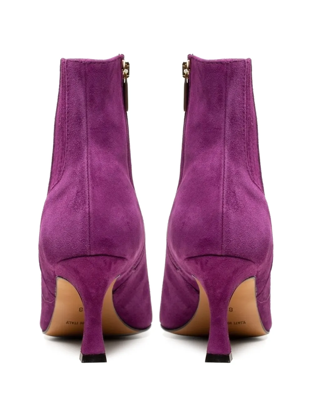 Poche Paris suede pointed-toe ankle boots Paars