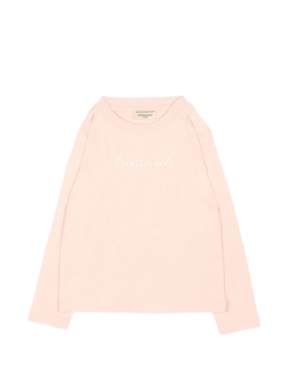 TRUSSARDI JUNIOR logo-print long-sleeve T-shirt - Rosa