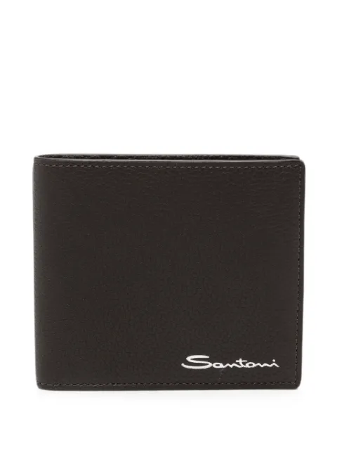 Santoni logo-plaque leather wallet