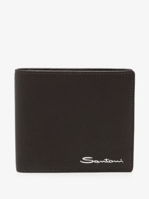 Santoni logo-plaque leather wallet